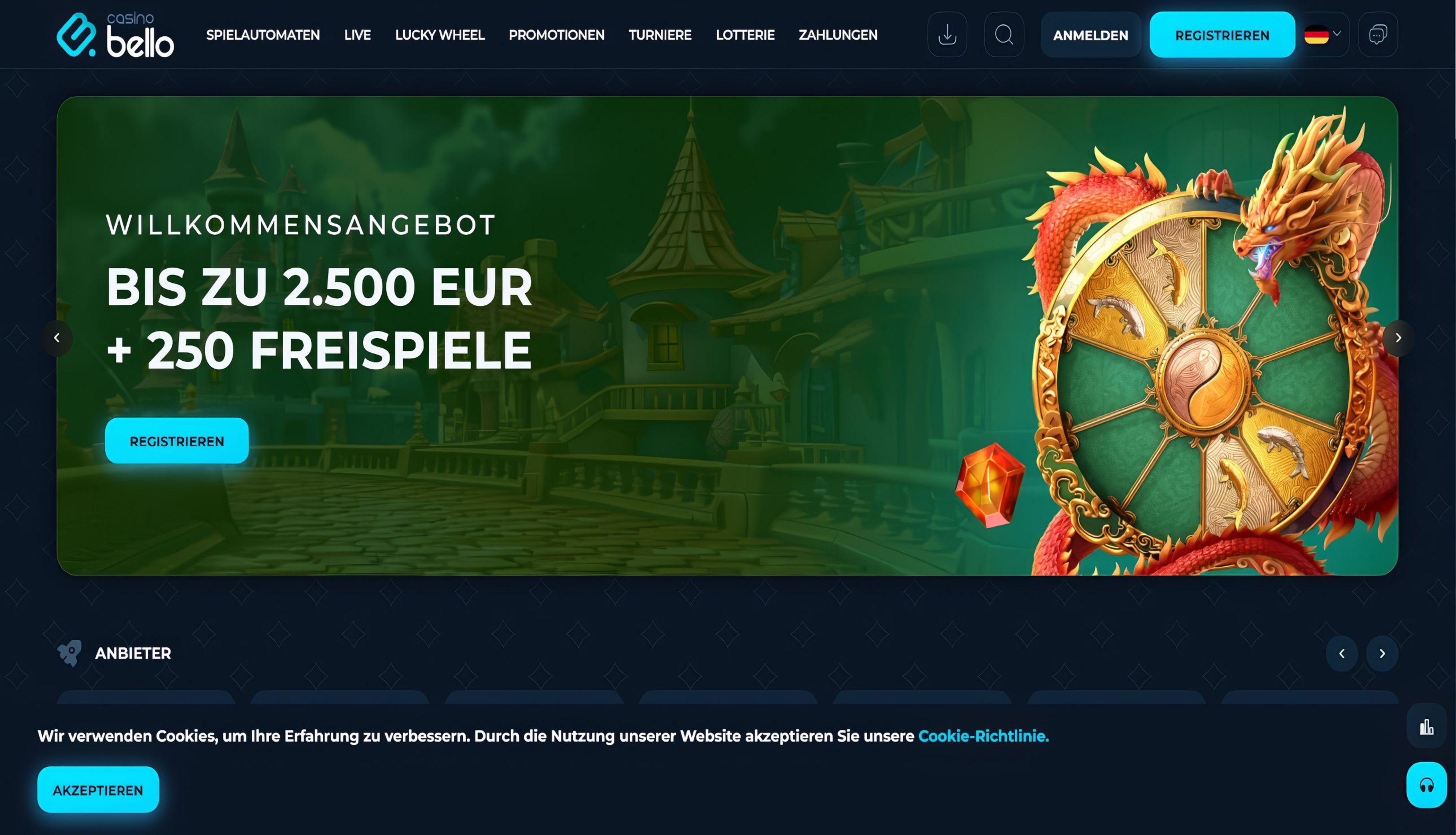 Casinobello desktop screenshot 1
